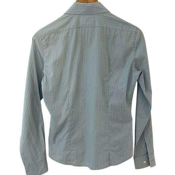 Lilly Pulitzer Vintage White Tag Blue/Green Button-Up Fitted Dress Shirt Size 4 - Picture 2 of 8